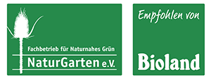 Fachbetrieb für Naturnahes Grün · NaturGarten e.V. · Emphohlen von Bioland